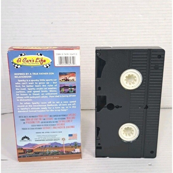 A Car’s Life Sparky’s Big Adventure VHS 2006 Family Animation Rare HTF Race Car - Picture 2 of 3
